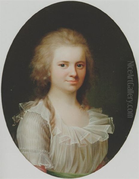 Portraet Af En Ung Pige. Hun Kan Muligvis Identificeres Som Marie Henriette Duntzfelt Oil Painting by Jens Juel