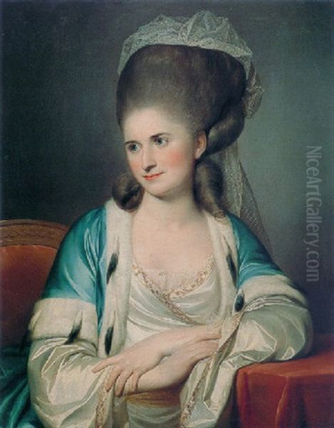 Portrait Of Madame Senebier Oil Painting by Jens Juel