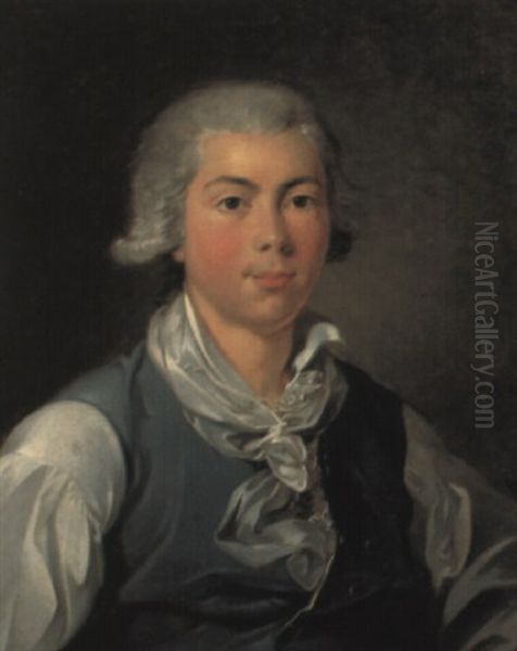 Portrait Eines Jungen Mannes (selbstportrait?) Oil Painting by Jens Juel