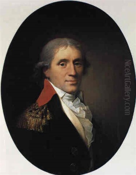 Portraetter Af Otto Frederik Stub Og Hustru Louise Stub Oil Painting by Jens Juel