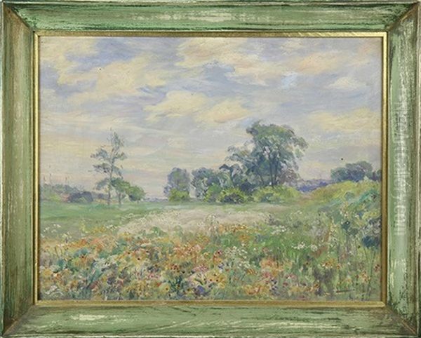 August Morning, Field Flowers, Grand Rapids Oil Painting by Alfred Juergens