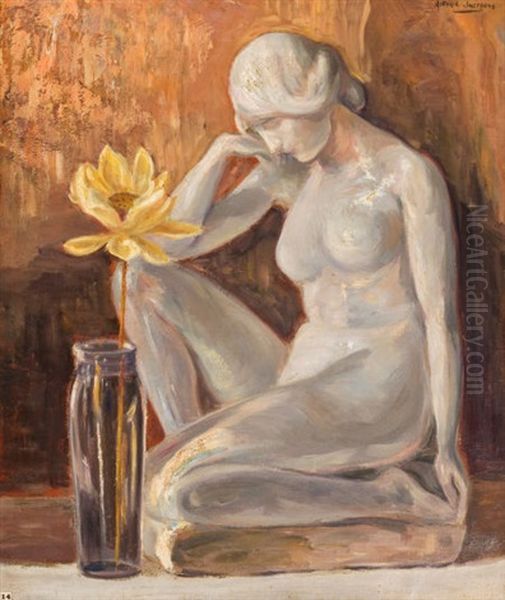 Meditation Oil Painting by Alfred Juergens