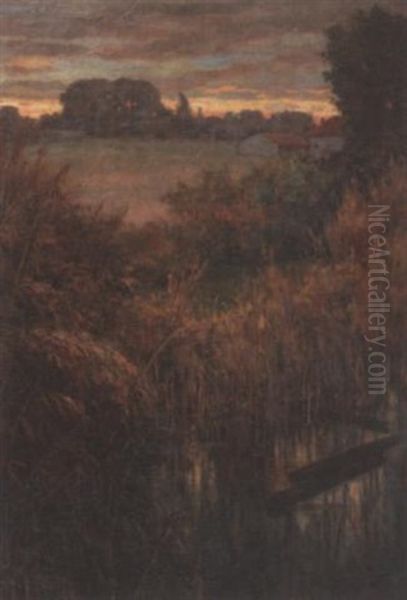 Marsh Scene Oil Painting by Alfred Juergens