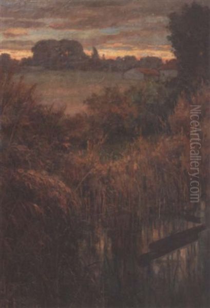 Marsh Scene Oil Painting by Alfred Juergens