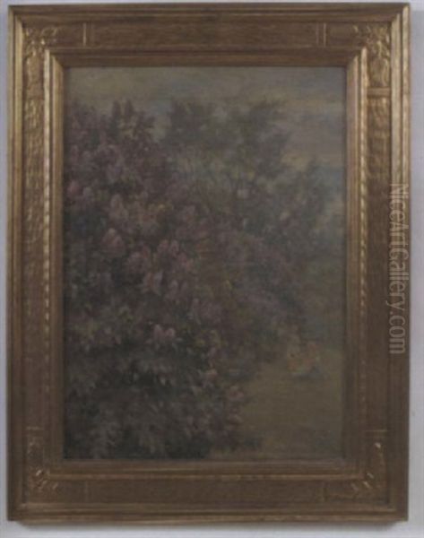 Lilac Bushes Oil Painting by Alfred Juergens