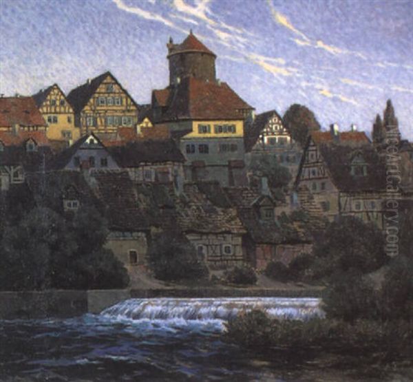 Besingheim Am Neckar Oil Painting by Alfred Juergens