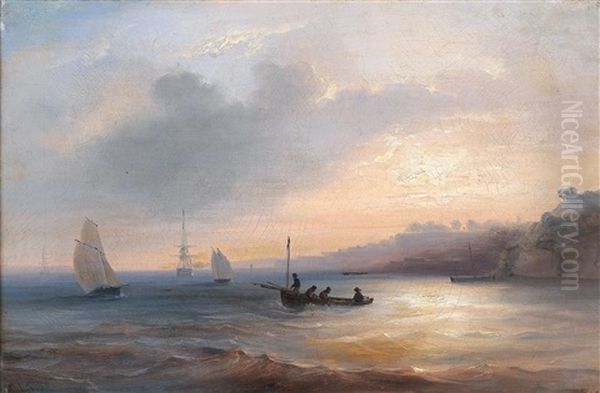 Marine Oil Painting by Jean-Marie-Auguste Jugelet