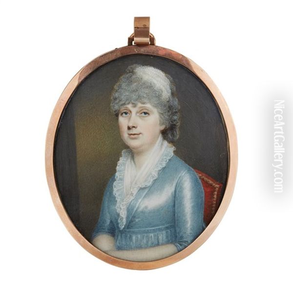 Portrait Miniature Of A Lady Oil Painting by John Jukes