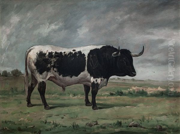 Toro Berrendo En Negro Botinero Oil Painting by Luis Julia Y Carrere