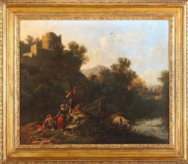 Paysage Au Chasseur Oil Painting by Nicolas-Jacques Juliard