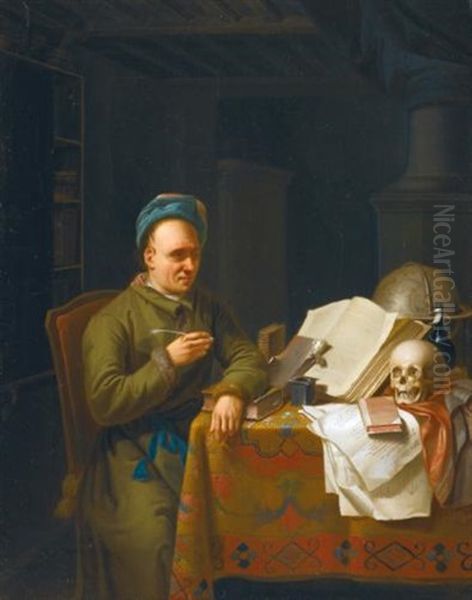 A Scholar In His Study by Justus Juncker