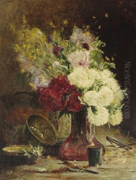 Le Bouquet Oil Painting by Charles Frederic Jung