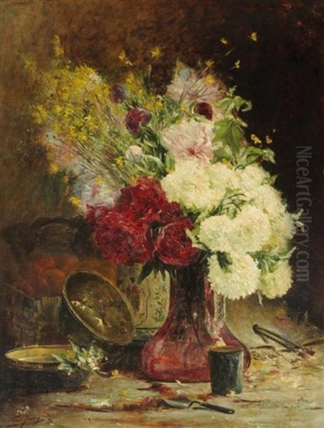 Le Bouquet Oil Painting by Charles Frederic Jung