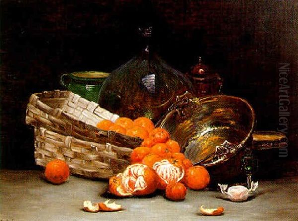 Panier D'oranges Oil Painting by Charles Frederic Jung