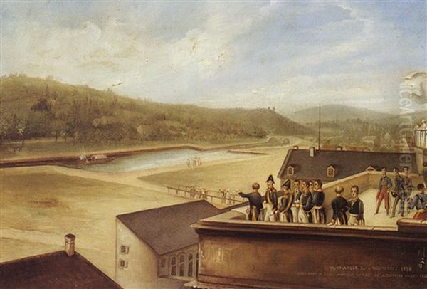 Sa Majeste Charles X A Mulhouse En 1828 Examinant Le Canal Monsieur Oil Painting by Theodore Jung