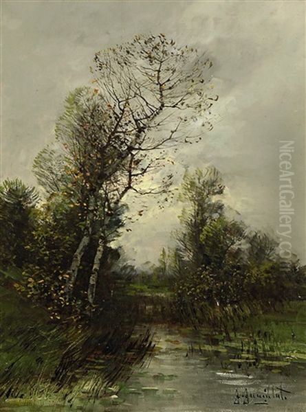 Bachlandschaft Oil Painting by Johann Jungblut