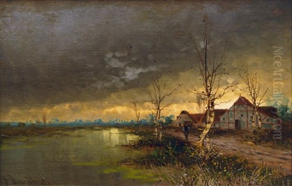 In The Evening Oil Painting by Johann Jungblut