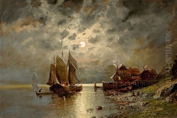 Abend Am Meer Oil Painting by Johann Jungblut