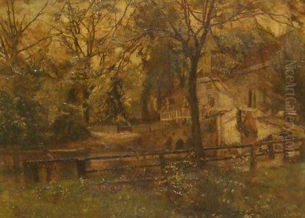 Great Blakenham Near Ipswich 
Old Mill Oil Painting by Walter Daniel Batley