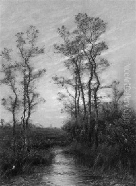 Altwasser Im Herbst Am Niederrhein Oil Painting by Johann Jungblut