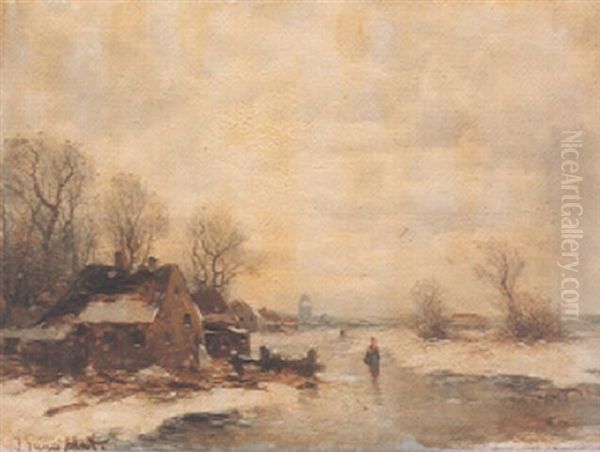 Winterlandschaft Oil Painting by Johann Jungblut