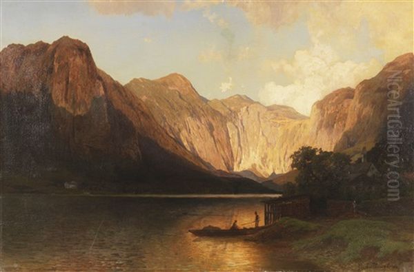 Am Gosausee Oil Painting by Carl Jungheim