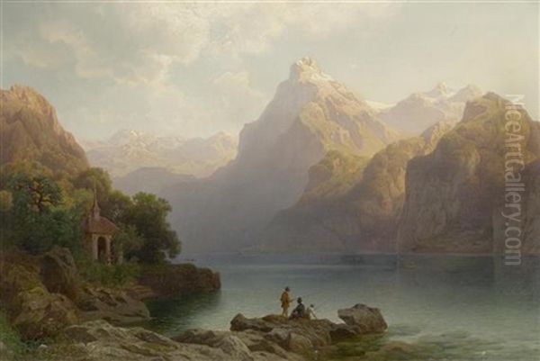 Blick Auf Den Urnersee Oil Painting by Carl Jungheim