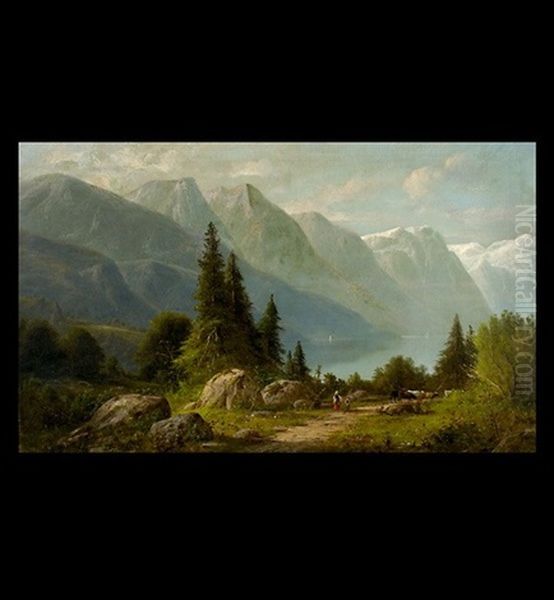 Path To The Alpine Lake Oil Painting by Carl Jungheim