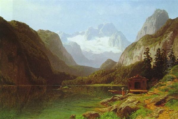 Der Gosausee Mit Blick Auf Den Dachstein Oil Painting by Carl Jungheim