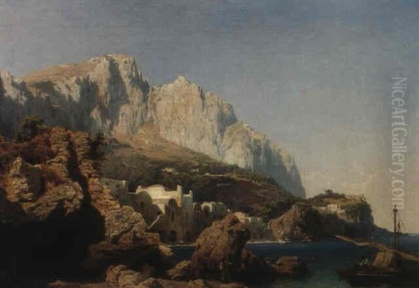 Kuestenlandschaft Bei Capri Oil Painting by Carl Jungheim