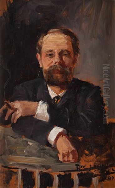 Portrait Of A Man Oil Painting by Axel Jungstedt