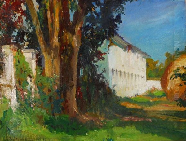 Palac I Park W Obroszynie Kolo Lwowa Oil Painting by Stanislaw Batowski-Kaczor