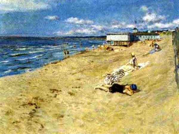 Am Strand Oil Painting by Josef Jungwirth