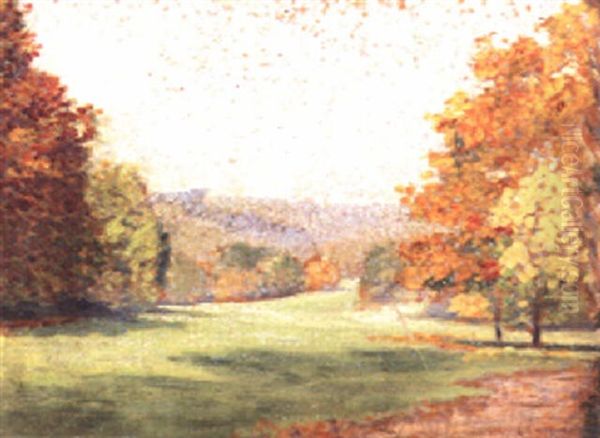 Park In Neuwaldegg Oil Painting by Rudolf Junk