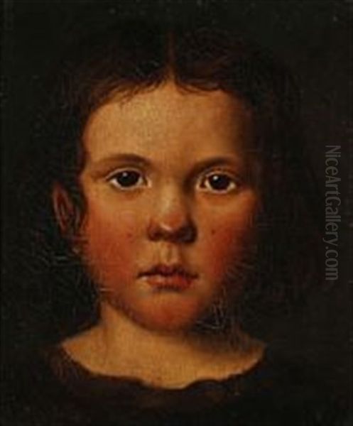 A Pair Of Portraits Of The Artist's Nephew And Niece Oil Painting by Fritz (Georg Urban F.) Juergensen