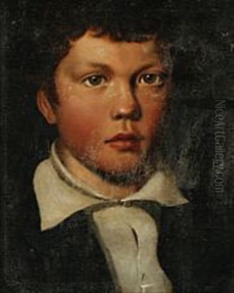 Portrait Of The Artist's Nephew Oil Painting by Fritz (Georg Urban F.) Juergensen