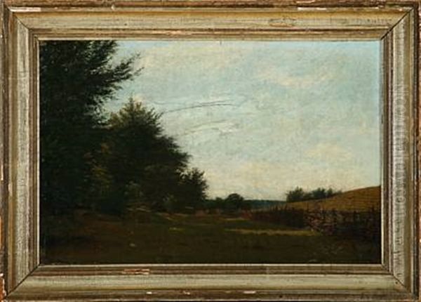 Summer Landscape Oil Painting by Fritz (Georg Urban F.) Juergensen