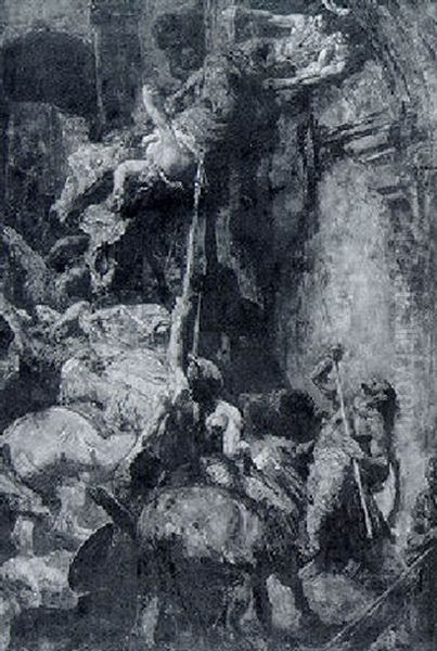 The Death Of Jesabel Oil Painting by Johannes Hendricus Jurres