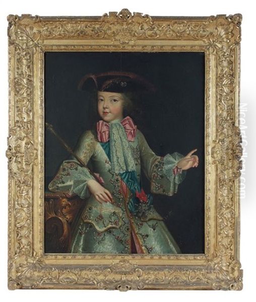 Portrait De Louis Xv Enfant Oil Painting by Augustin Oudart Justinat