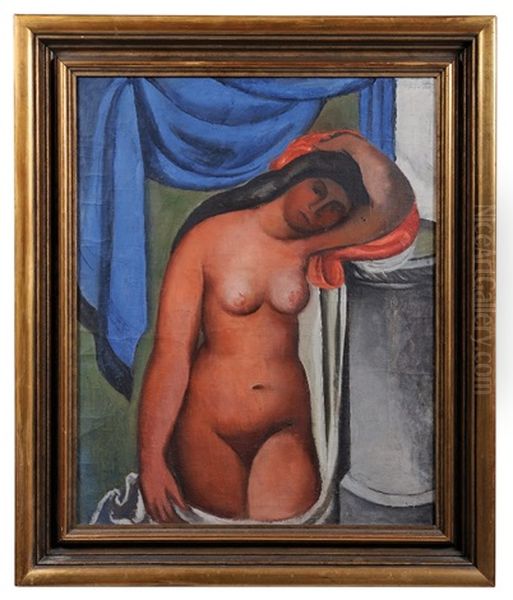 Female Nude Oil Painting by Alfred Justitz