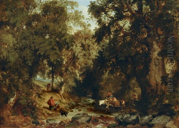 At The Ford Oil Painting by Henry Jutsum