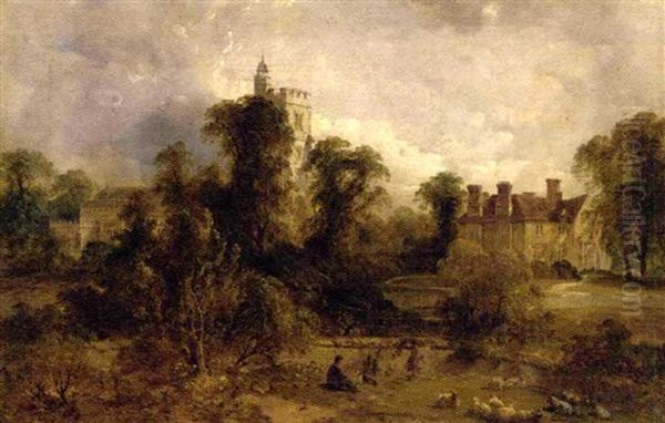 Church And Parsonage Oil Painting by Henry Jutsum