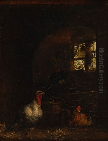 Im Warmen Stall Oil Painting by Carl Jutz the Elder