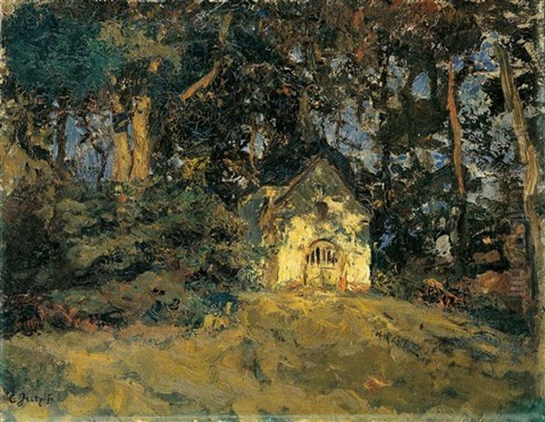 Kapelle Im Wald Oil Painting by Carl Jutz the Elder