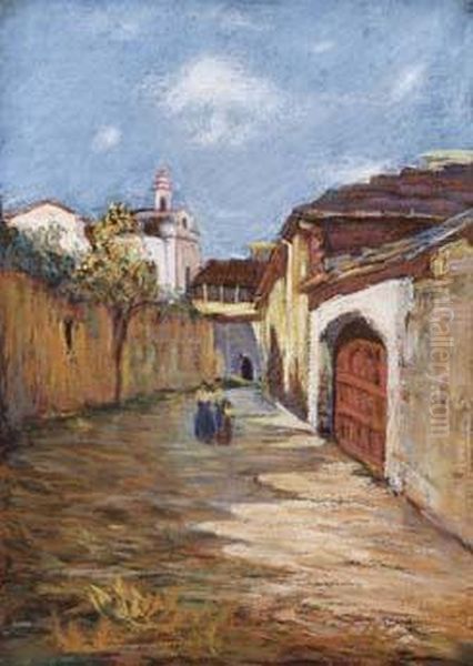 Strada Di Paese Oil Painting by Alessandro Battaglia