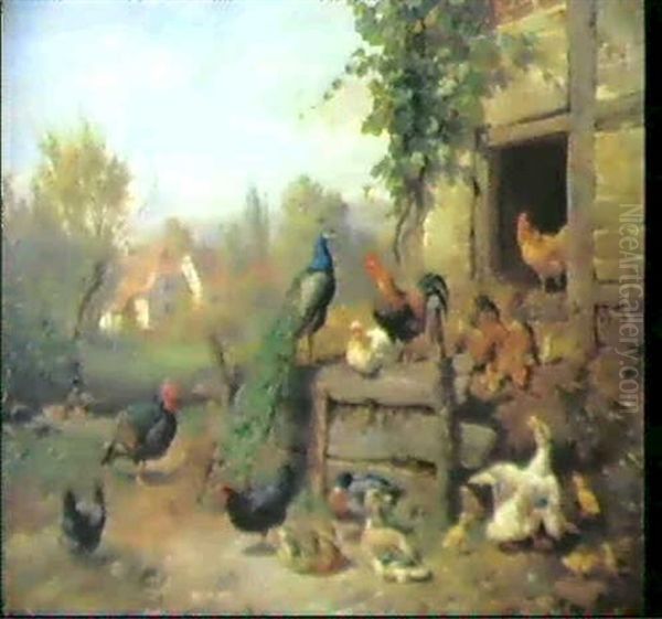 Geflugel Oil Painting by Carl Jutz the Elder