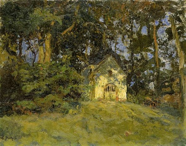 Waldkapelle Oil Painting by Carl Jutz the Younger