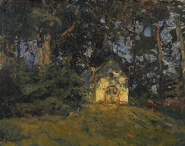 Waldkapelle Oil Painting by Carl Jutz the Younger