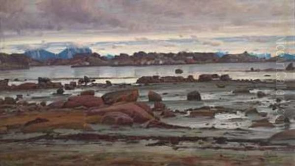 Fra Norskekysten Oil Painting by Ole Juul