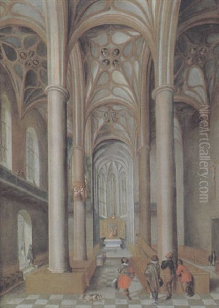 Blick In Das Innere Der 1816 Abgerissenen Augustinerkirche In Nurnberg Oil Painting by Paul Juvenel the Elder